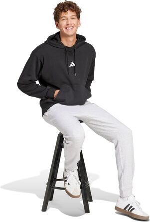 Чоловічий худі Adidas Essential Feelcozy з французьким трикотажем, чорний/білий, розмір XS