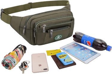Водонепроникна поясна сумка для чоловіків та жінок, спортивна, для бігу, піших прогулянок, велосипедна сумка, для ножа та туристичного інструменту (оливковий)