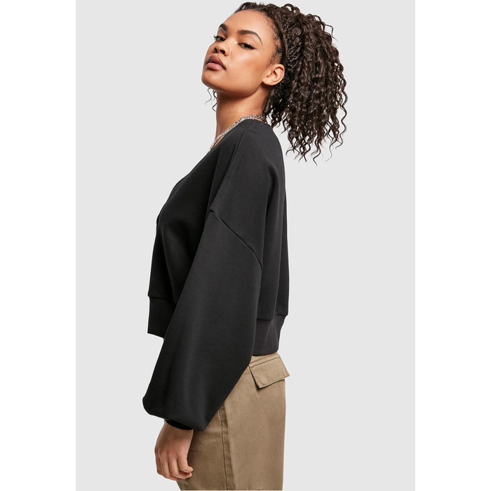 Кардиган жіночий Urban Classics Organic Oversized з коротким рукавом з махрової тканини, 4XL, чорний