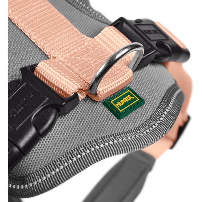 Нашийник для собак HUNTER Neopren, розмір L, персиковий/сірий, з неопрену, 3M Scotchlite, комфортний