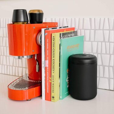 Fellow Vacuum Storage Canisters for Coffee and Food, Integrated Vacuum Pump, Airtight Seal, 1.2 Liter, Matte Black