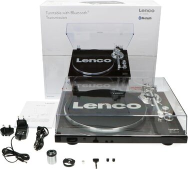 Програвач вінілу Lenco з Bluetooth, ремінний привід, 33/45 об/хв, антискейтинг, горіховий коричневий