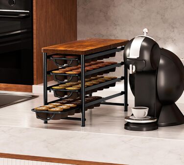 Тримач для капсул кави Dolce Gusto, металева висувна шухляда на 56 капсул з тихими направляючими та антиковзними ніжками