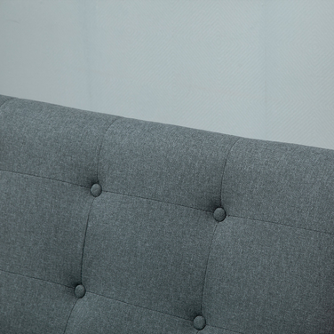 HOMCOM Подвійне диван-крісло Loveseat на 2 місця з м'якою оббивкою, компактний дизайн з льону та гумового дерева, сірого кольору, розміром 115x66,5x73 см для вітальні