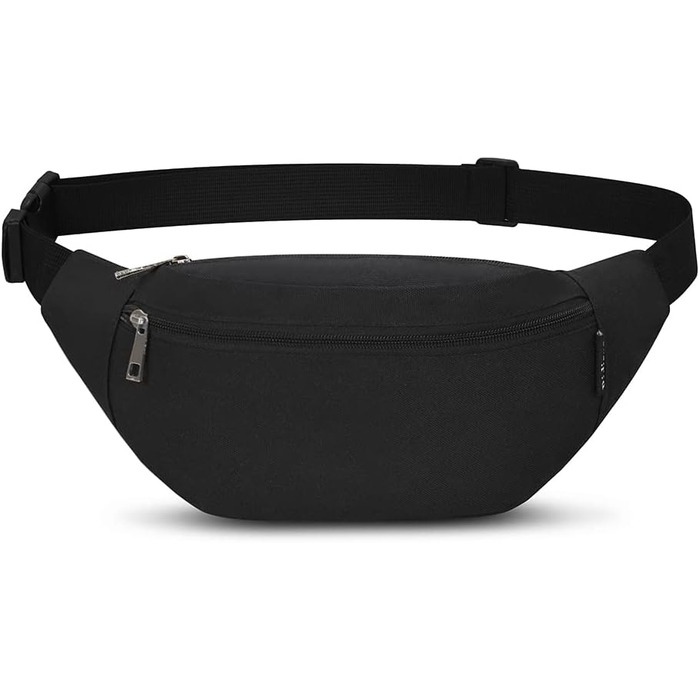 Чоловіча та жіноча поясна сумка на пояс, сумка через плече, Doggy Bag, для активного відпочинку, спорту, подорожей, кемпінгу, фітнесу, велосипеда, чорна