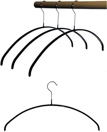 Hagspiel 20-Piece Metal Clothes Hangers, Non-Slip Coated, Black for Men, Length 46 cm