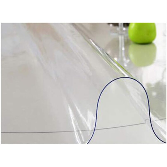 Ever Fairy Round Transparent PVC Tablecloth, Thickness 2 mm, Dia.70 cm, Round Waterproof Table Protector Table Film, Kitchen Dining Room Wood Furniture Protective Cover