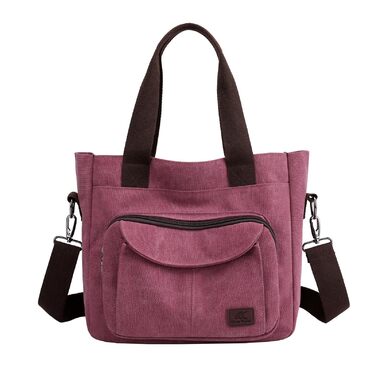 Сумка жіноча Canvas Hobo через плече, повсякденна крос-боді, пляжна сумка-тоут, багатофункціональна з відділеннями, вінтажна сумка для роботи, подорожей, університету (Ліловий)