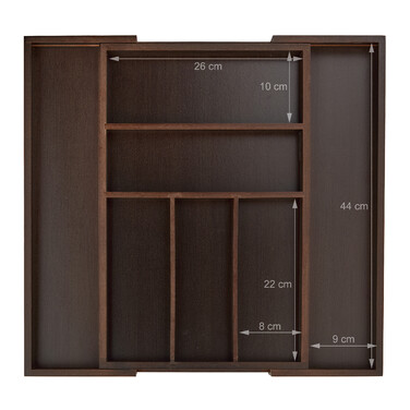 Relaxdays Cutlery Insert Bamboo Dark Brown