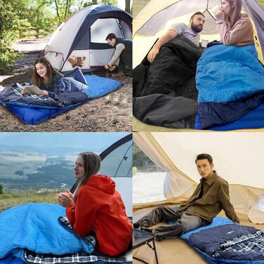 Спальний мішок WKFAMOUT Ultralight Flanell для дорослих, 220x80 см, блакитний. Підходить для кемпінгу, подорожей, літа. Легкий, компактний, машинного прання.
