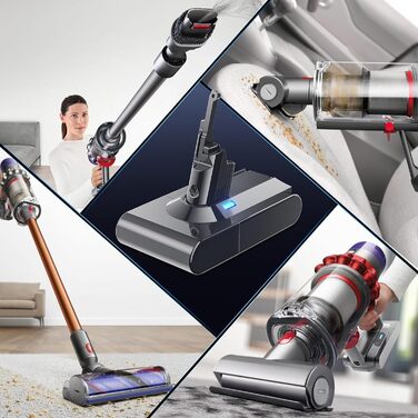 Акумулятор V8 6000mAh Powtree для пилососа Dyson SV10 (2 фільтри + викрутка + 3 шурупи + щітка)