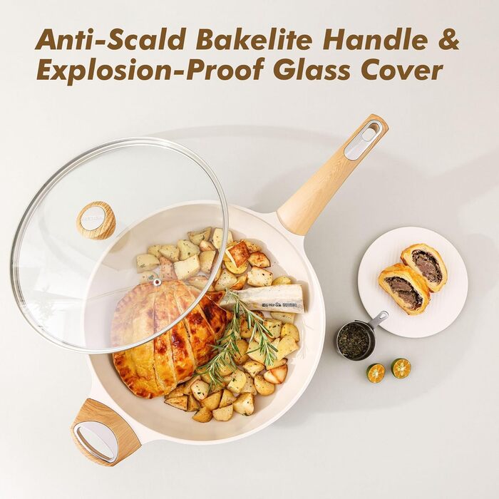 Сковорода SENSARTE з антипригарним покриттям, 30 см, кераміка, гранітне покриття, для плити та індукції, без PFOA/PTFE/PFAS