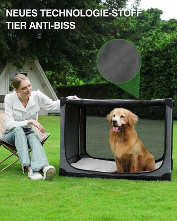 Складана переноска для собак середніх порід, 76x54x54 см, зелена/сіра