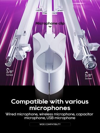Кріплення для мікрофона на настільний стіл, 40 см, для HyperX QuadCast, Blue Yeti, 360° оберт, з адаптером 3/8' - 5/8'