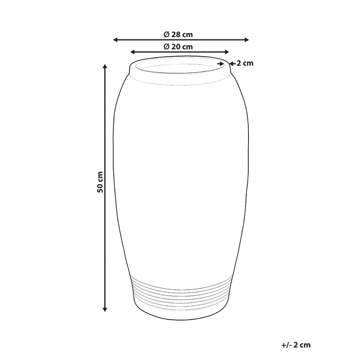 Керамічна ваза Beliani, 28 x 50 см