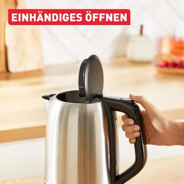 Електричний чайник Tefal Subito KI1R0DE0 з нержавіючої сталі, 1.7 л, 2200 Вт, з фільтром від накипу та автоматичним вимкненням