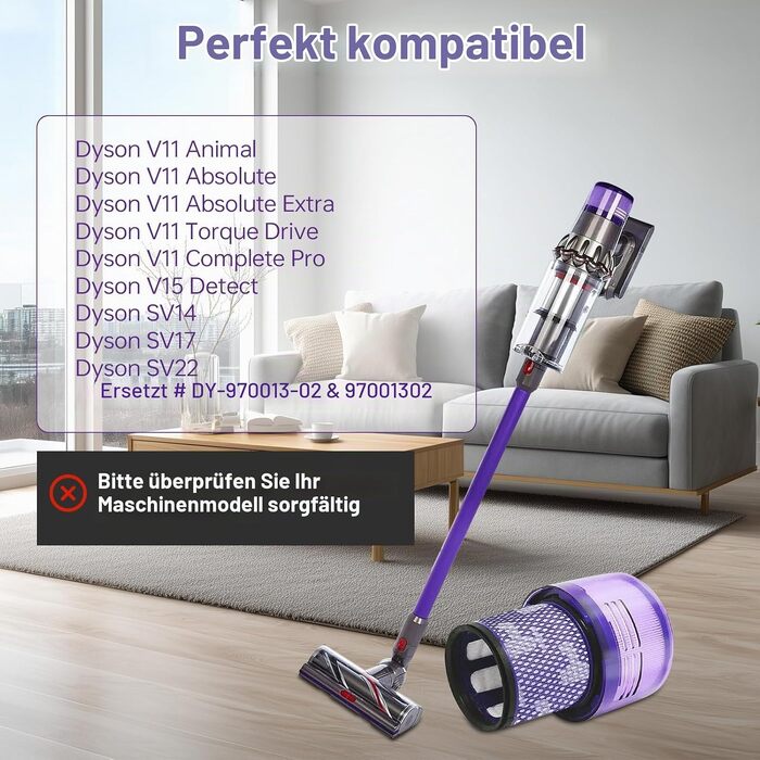 Набір фільтрів для акумуляторного пилососа Dyson V11, V15 (SV14, DV17, SV22) — 4 шт.