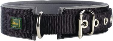 Нашийник для собак HUNTER Neopren Reflect чорний/сірий, широка, світловідбиваюча, для прогулянок