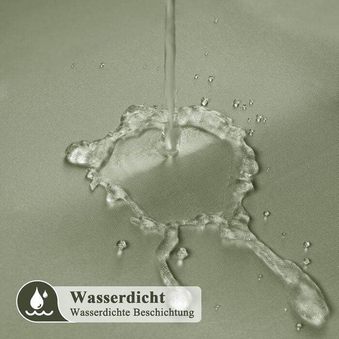 Штора для душу EurCross 180x200 см, водонепроникна, текстильна, зелена, з кільцями (1 шт)