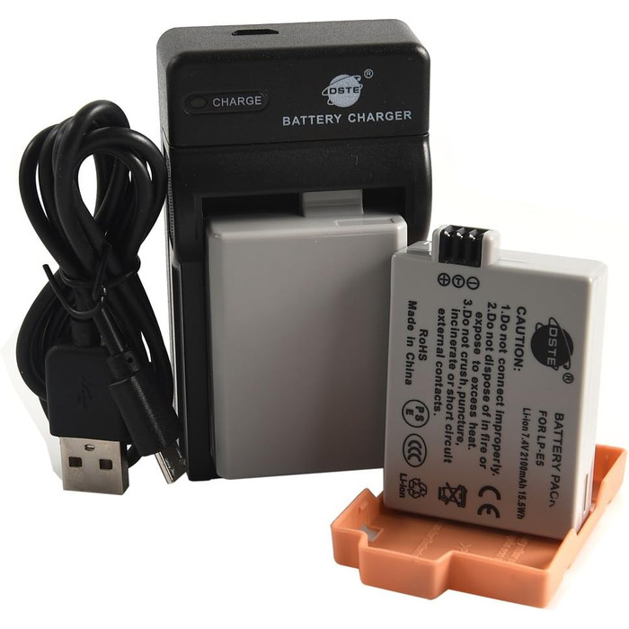Акумулятор Li-Ion LP-E5 (2 шт.) та Micro USB зарядний пристрій для Canon EOS 450D 500D 1000D Kiss F X2 X3 Rebel XS XSi T1i
