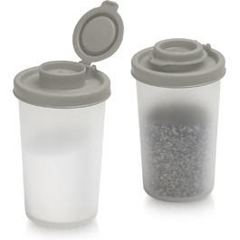SIGNORAWARE Salt and Pepper Shakers, Moisture-Resistant, Set of 2 Large Salt Shakers, for Travel, Camping, Picnic, Outdoor, Kitchen, Lunchboxes, Travel, Spice Set, Transparent