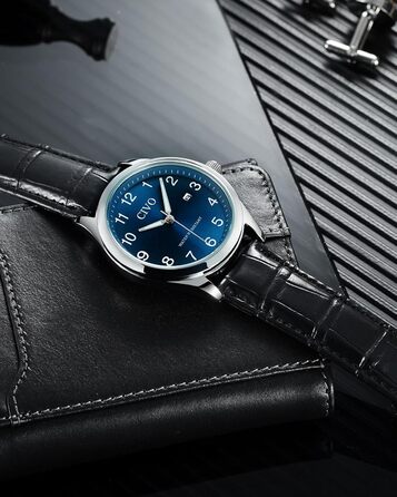 Годинник CIVO для чоловіків: аналоговий, великі цифри, водонепроникний, з датою, підходить для людей з поганим зором - ідеальний подарунок для чоловіків та людей похилого віку (чорний)