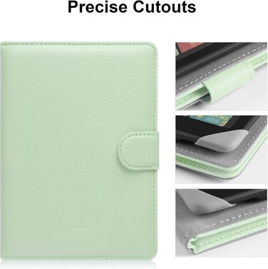 Чохол для електронних книг Pocketbook/Tolino/Sony/Kindle/Kobo, зелений, шкіряний