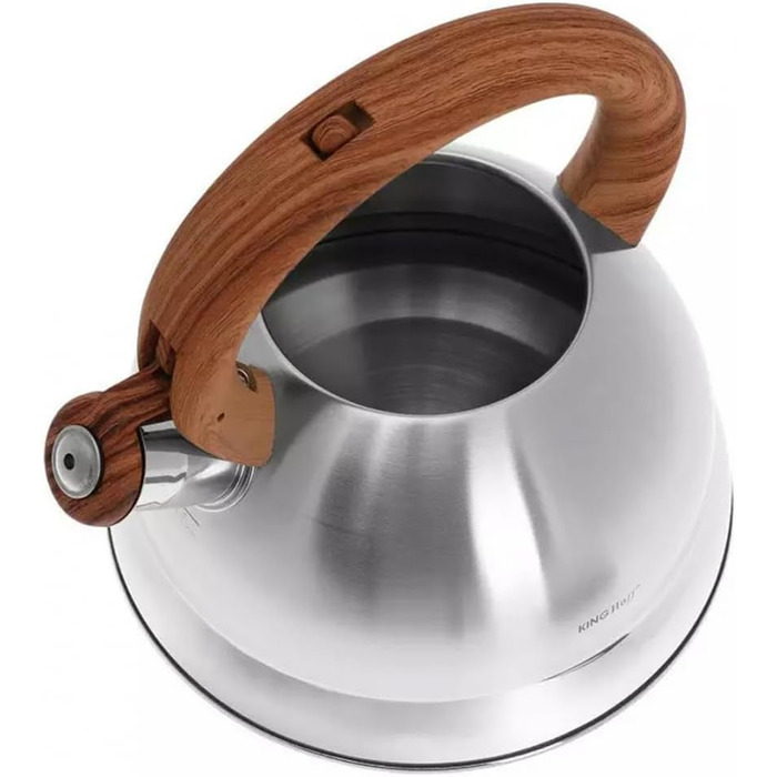 Чайник електричний Kinghoff Kh-3236, 3L, з свистком, нержавіюча сталь, сріблястий