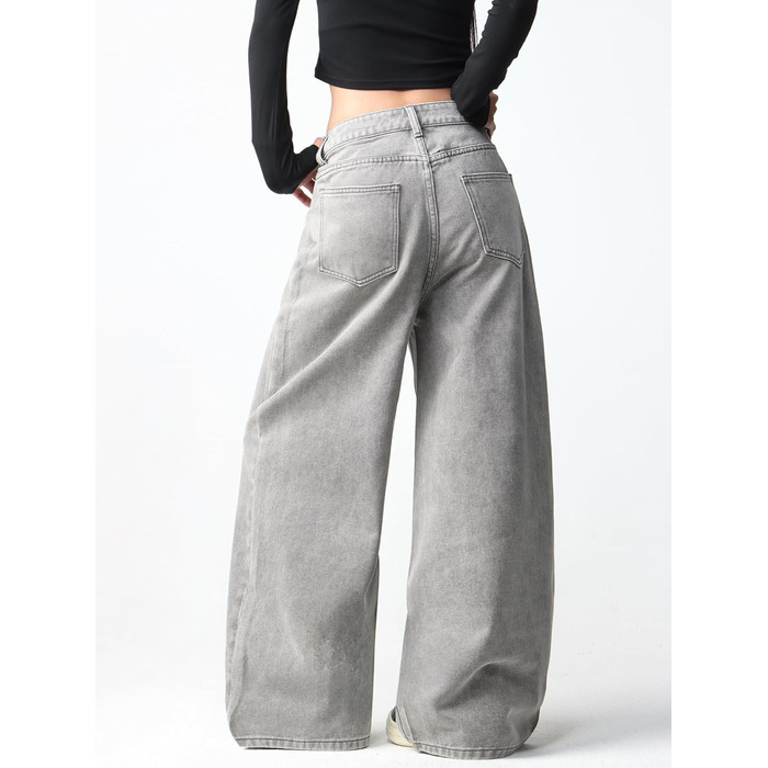 Джинси жіночі Damen Vintage Baggy, широкі, стиль Y2K 90-х, сірі (B25 Grau, XS)