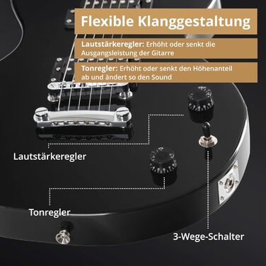 Електрогітара Rocktile LP-100 BL Black SET: Gigbag, Підставка, Струни, Тюнер, Медіатори