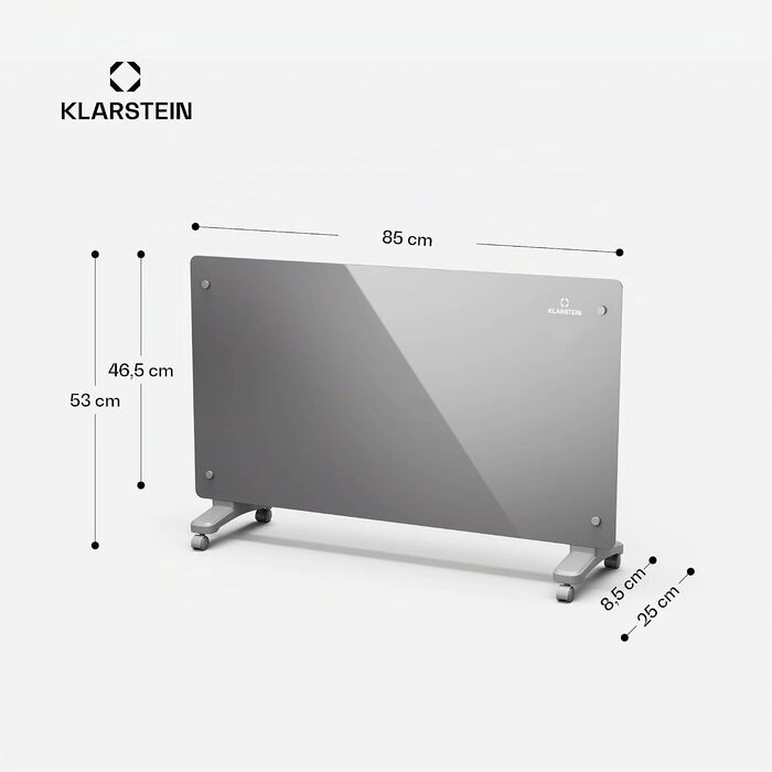 Конвекторний обігрівач Klarstein Bansin Smart 2500W з керуванням через додаток, X-подібним нагрівальним елементом та захистом від перегріву, для кімнат та зимових садів (Кристал)