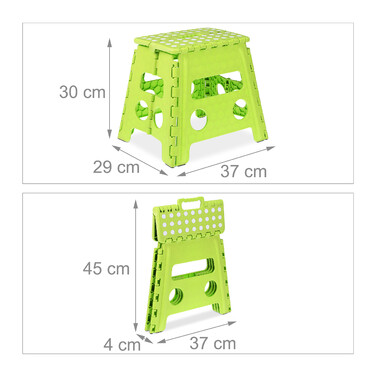 Relaxdays Folding Stool - Portable Green