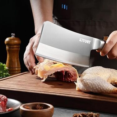 Kitory Hackmesser 18 см: кухонний ніж-сікач з високоякісної сталі, з ручкою з пакавуду (Mtd14de)