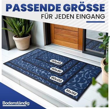 Килимок для дому та вулиці Bodenständig® - міцний, 80x120 см. Ефективно очищає взуття. Підходить для внутрішнього та зовнішнього використання.
