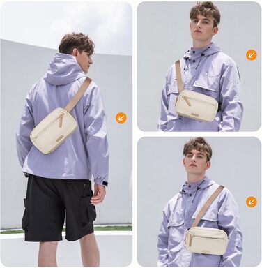 Жіноча бананка на пояс, чоловіча бананка, спортивна бананка, сумка через плече, кросбоді, бананка на регульованому ремінці, бежева, насичений абрикосовий колір, L