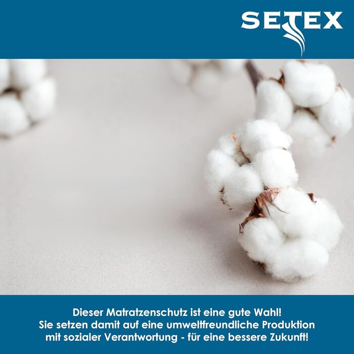 SETEX Molton Quilted Mattress Protector, 180 x 200 cm, Mattress Cover made of 100% Cotton, Basic, White