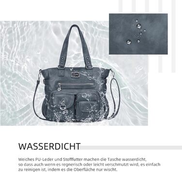 Сумка жіноча KL928 через плече, велика, PU шкіра, чорно-блакитна (під павича)