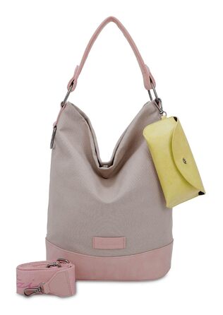 Сумка жіноча Fritzi Izzy Olga Canvas Hobo (бавовняний мікс) через плече, міська/пляжна, веганська, знімний чохол для окулярів, 37x27x17 см, чорний, рожевий, помаранчевий, зелений, блакитний, рожевий, фіолетовий, м'ятний, бежевий