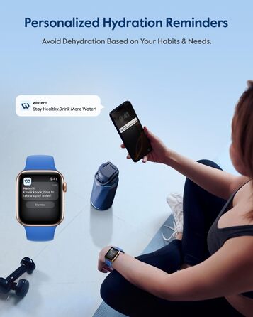 Розумна пляшка для води WATERH Boost з нагадуванням та трекером, 946 мл, нержавіюча сталь, блакитна
