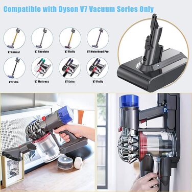 Акумулятор для пилососа Dyson V8 (21.6V, 4500mAh, Li-ion) з 2 фільтрами