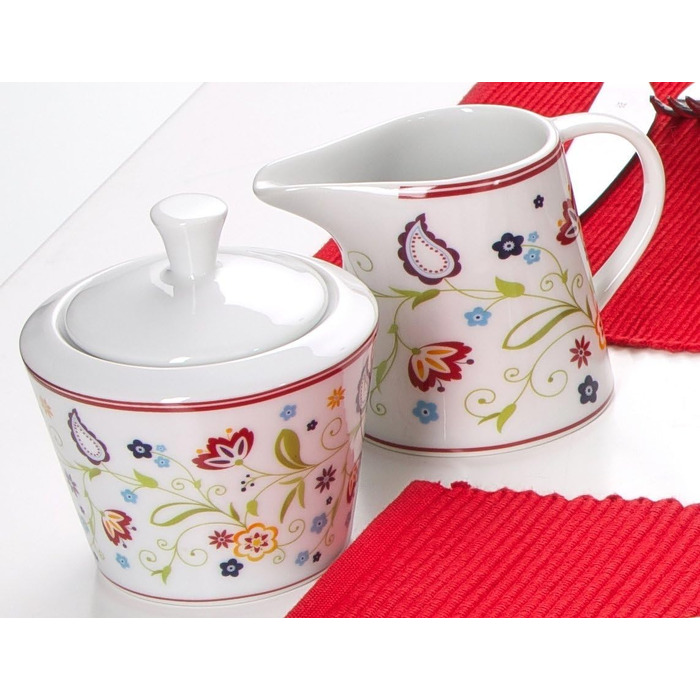 Ritzenhoff & Breker Doppio Shanti 30-Piece Porcelain Dinnerware Set with Sugar Bowl & Gravy Boat