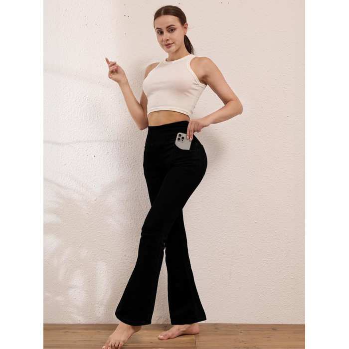 Жіночі джинси Chase Hot Bootcut з високою талією, еластичні jeggings, 4 кишені, чорний колір, розмір XXL, довжина штанини 31