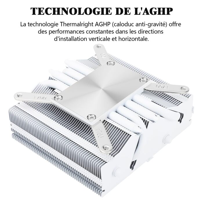 Thermalright AXP90-X53: Низькопрофільний кулер для CPU з білим вентилятором TL-9015w, 53 мм, для AMD AM4/Intel 1700/1150/1151/1155/1156/1200