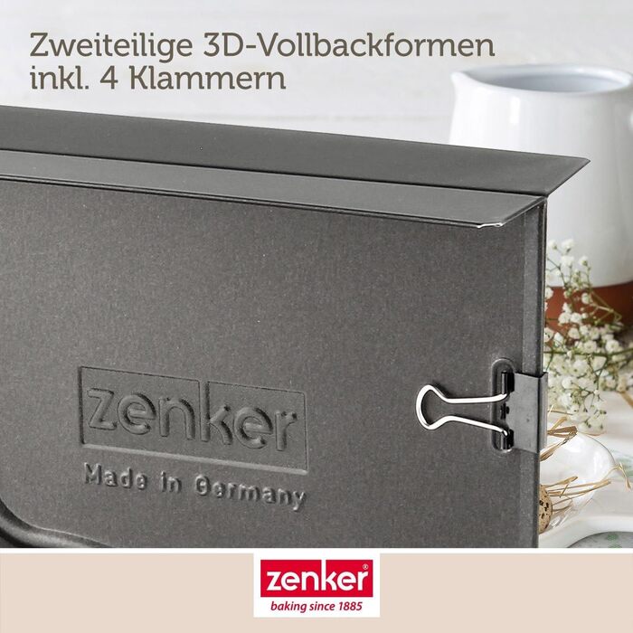 Easter Zenker Lamb and Bunny Baking Molds – 900 & 600 ml Filling Volume – 3D Cake Molds with Lamb and Bunny Motifs for Baking – Delicious Easter Decorations