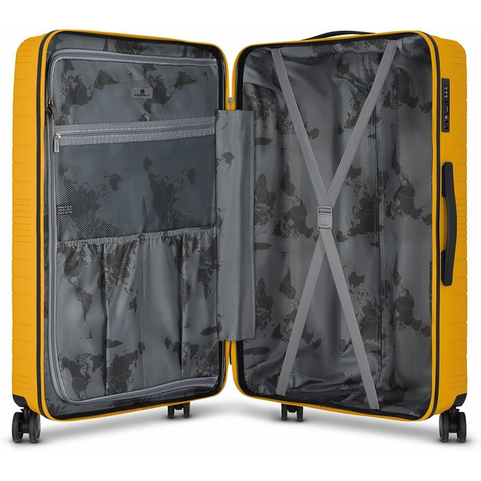 Набір валіз Franky Dallas 3.0 (3 шт.) | Жовтий, TSA-замок, 4 колеса, об'єм 36/60/92 л