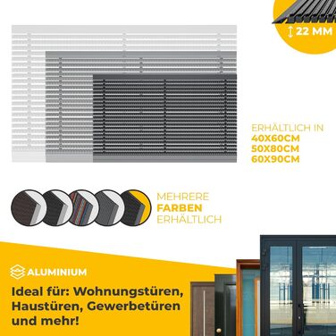 Килимок для порогу Entrando 40x60 см - алюміній, антиковзкий, для дому та тераси. Знімне брудозахисне покриття, чорний колір.