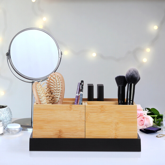 Relaxdays Bamboo Organizer Set (4 Pieces)