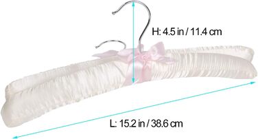 LOHAS Home 10-Pack Clothes Hangers with Anti-Rust Hooks and Satin Padding, Gorgeous, Pale Ivory Satin Padded Clothes Hangers, Cream White