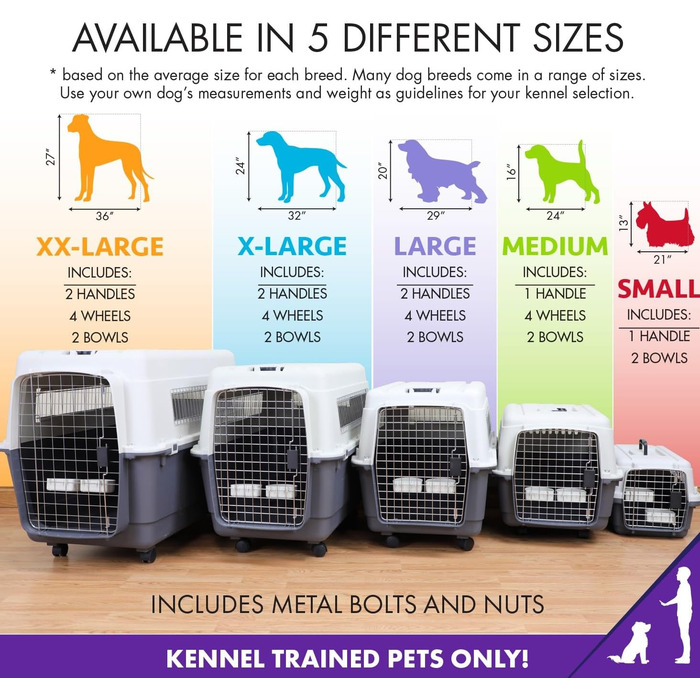 Клітка для собак Sport Pet Designs, пластикова, на колесах, для подорожей, сіра, розмір L (80 x 56 x 58 см)