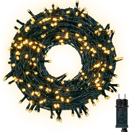 Ланцюжок вогнів 30 метрів: 300 LED, тепле біле світло, 8 режимів, IP44, для дому та саду